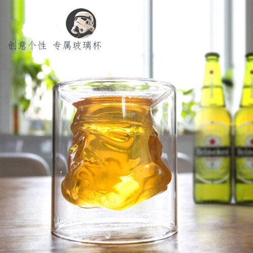 Star Wars Black Samurai White Samurai Iron Man 3D Water Cup Couple Mark Glass Creative Gift Cup