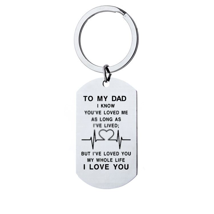 1 Piece Fashion Letter Stainless Steel Polishing Mother's Day Father's Day Unisex Bag Pendant Keychain display picture 1