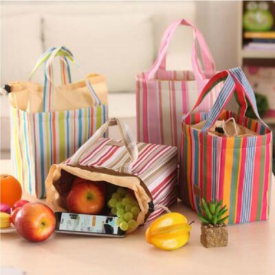 wholesale canvas Bento bag Lunch Bags Ice pack the republic of korea lovely stripe canvas Beam port Cooler bag Lunch bag