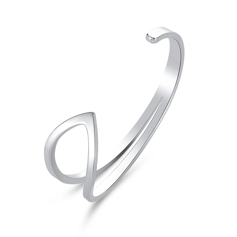 Explosion Style Bracelet C-shaped Opening Bracelet Hollow Drop-shaped Bracelet display picture 8