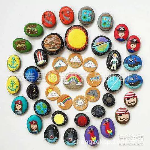 Поставка окрашенной каменной росписи каменная живопись подарочная коробка креативная ручная роспись камня DIY ручная роспись оригинальная галька окрашенный камень