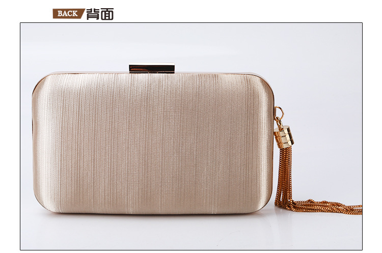 240g Weight Polyester Lining Material Buckle Closure Type Single Shoulder Strap Strap Type Evening Bag Bags Type Solid Color Pattern Tassel Design Fashion Style Purple, Gold, Silver, Black Color Small Size Tassel Dinner Bag Handmade Silk Evening Bag Wedding Banquet Clutch Handbag 3
