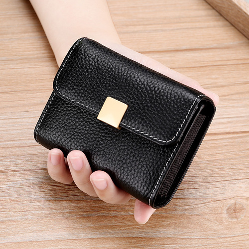 New Arrival Simple Genuine Leather Women's Cowhide Multi-Slot Small Card Holder Business Card Wallet Coin Purse Women's Driver's License Card Case