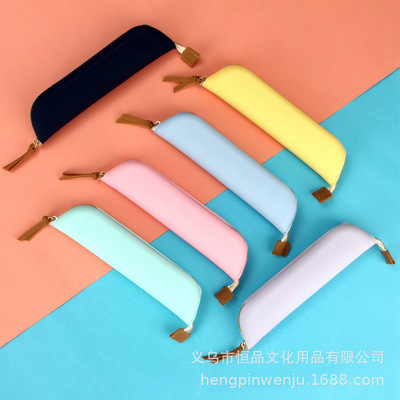 new pattern originality silica gel pinkycolor Full Pencil bag Macaroon Like a breath of fresh air student Stationery bags wholesale