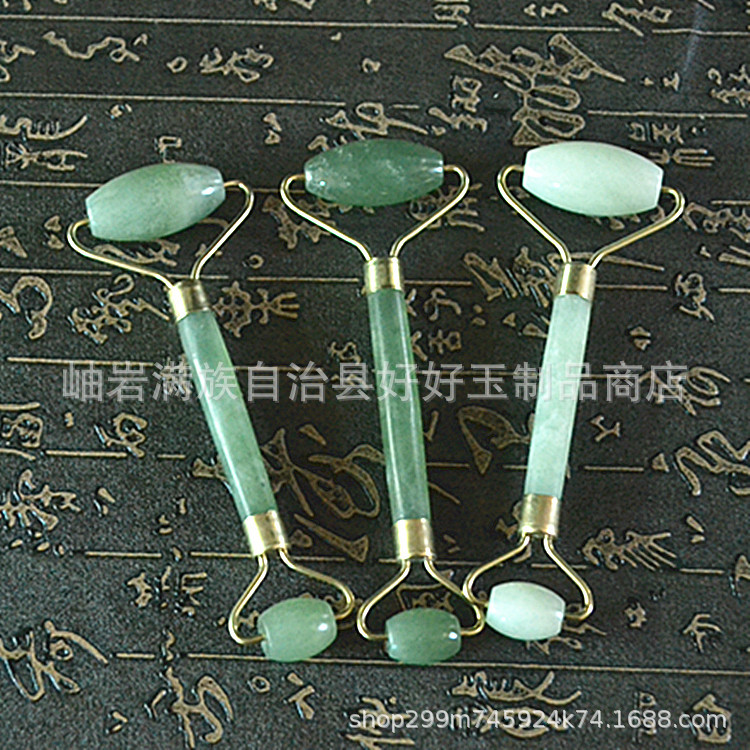 Jade belleza contenedor facial masajeador Jade rodillo facial ojo masaje palo xiuyu piedra cara empujador