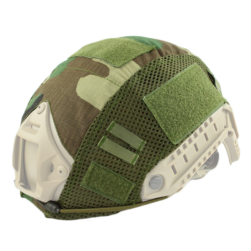Casco táctico rápido serie casco especial de tela de malla camuflaje casco táctico cubierta Velcro casco de tela