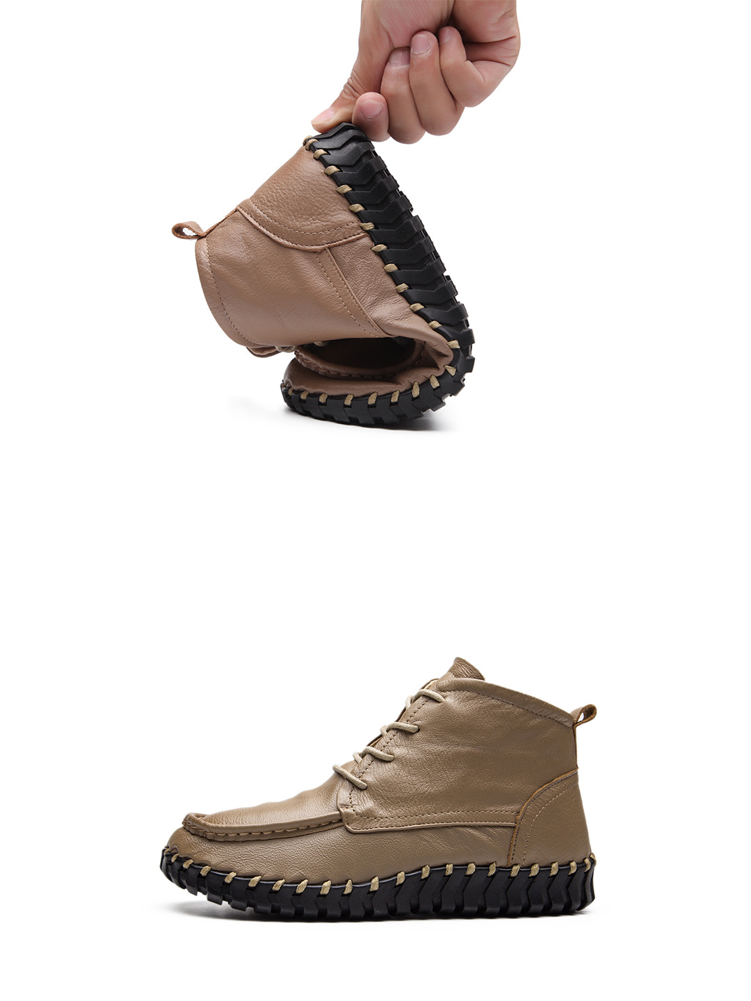 ShoeVault Xinrui 2023 Autumn Winter New Retro Short Soft Sole Comfortable Genuine Leather Flat Casual Single Boots Cotton Shoes_voghion.com