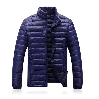 2018秋冬新款輕薄立領正品中青年大碼連帽羽絨服男裝短外套批發