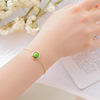 Universal ecological metal one bead bracelet, crystal, jewelry, accessory, Korean style, with gem