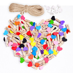Photo album photo set message holder colorful heart wedding decoration clips small wooden clips wooden small clips