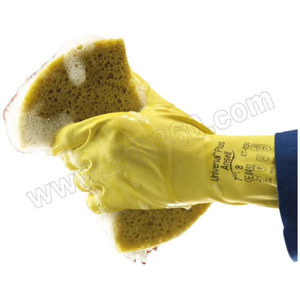 ANSELL/安思尔 黄色天然橡胶手套 87-650 S 144副/箱