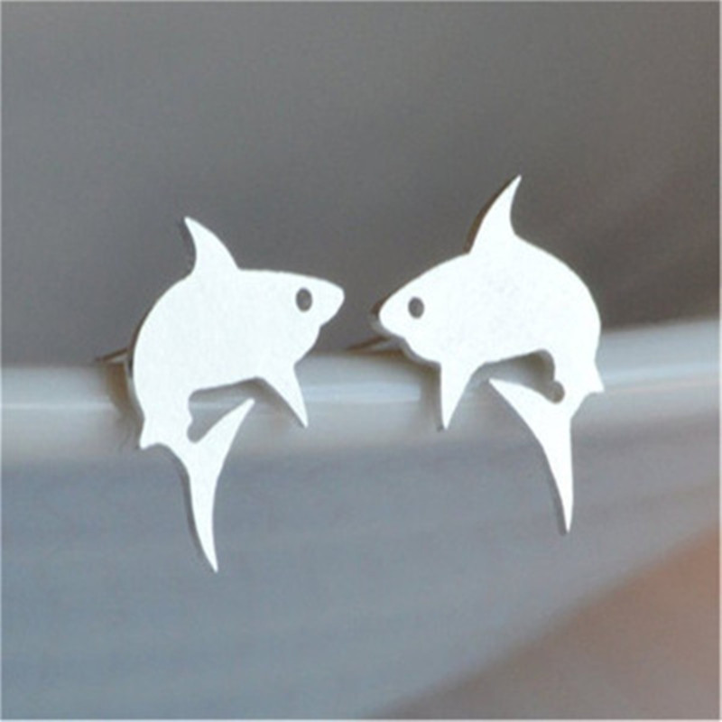 Croix-frontière Fournissons Shark Stud Boucles D'oreilles Danse Baleine Boucles D'oreilles Animal Marin Grand Requin Blanc Stud Boucles D'oreilles Petits Poissons Boucles D'oreilles En Gros display picture 11