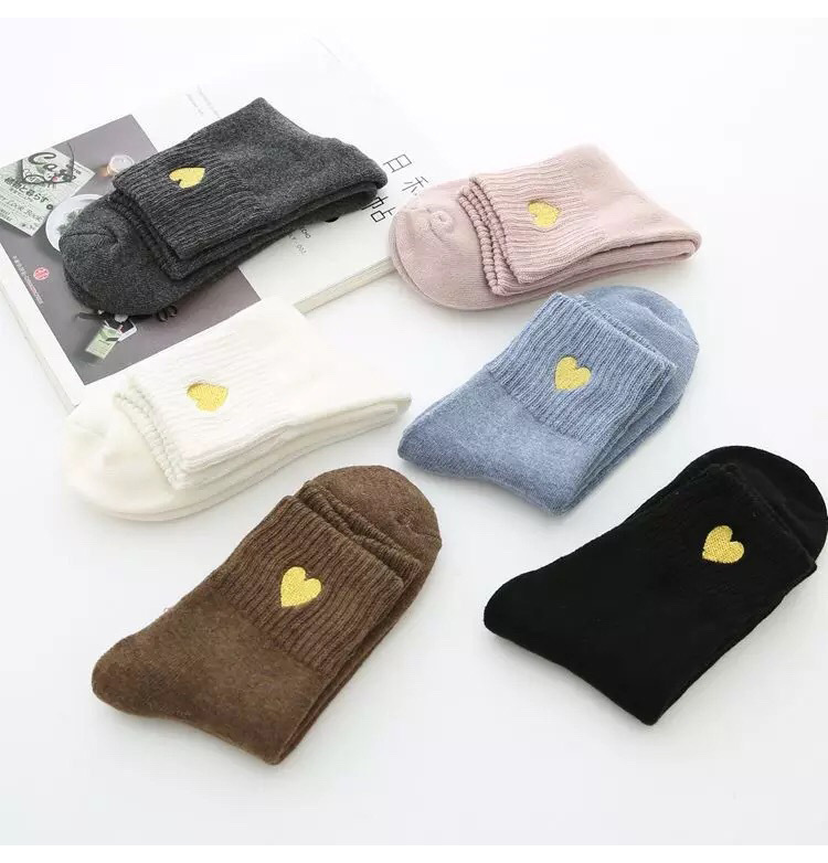 Autumn Winter New Silk Embroidery Love Socks Korean Wholesale display picture 3