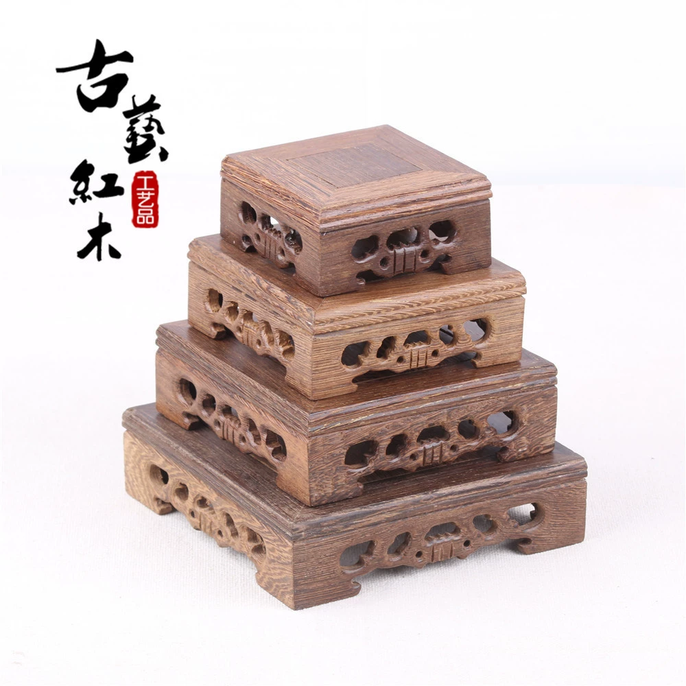 Красный деревянный камень украшения база Квадрат Ручной Работы куриное крыло дерево фиолетовый Горшок Ваза деревянная Специальная цена