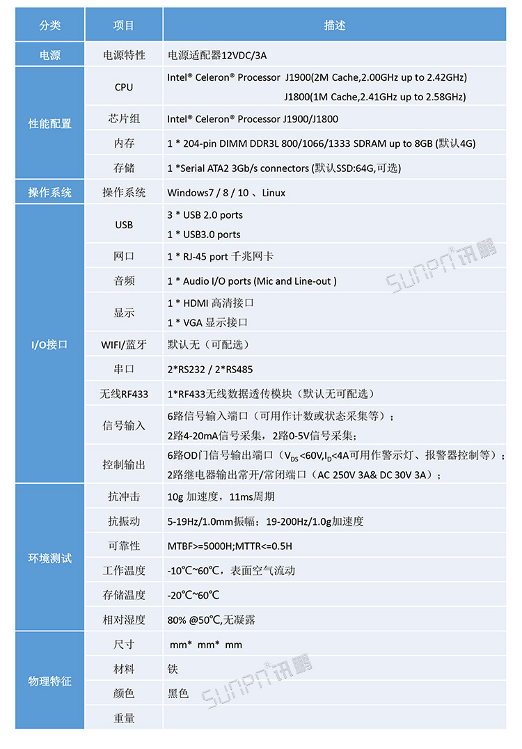 讯鹏生产管理电子液晶看板专用Windows系统工业级嵌入式工控机
