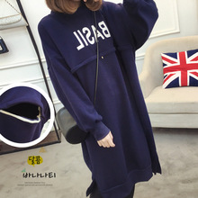 孕妇装冬 新款哺乳卫衣 中长款孕妇哺乳衣 加绒孕妇上衣 孕妇卫衣