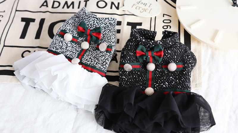 金扣雪点纱纱裙