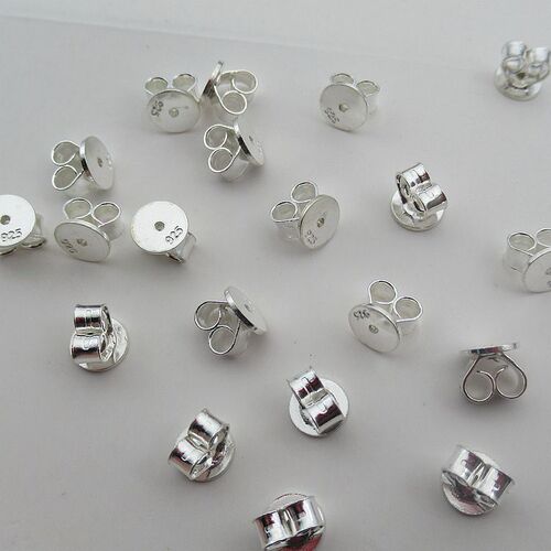 S925 sterling silver hypoallergenic ear stud plugs anti-slip universal ear plugs butterfly ear caps earplugs ear buckles silver accessories