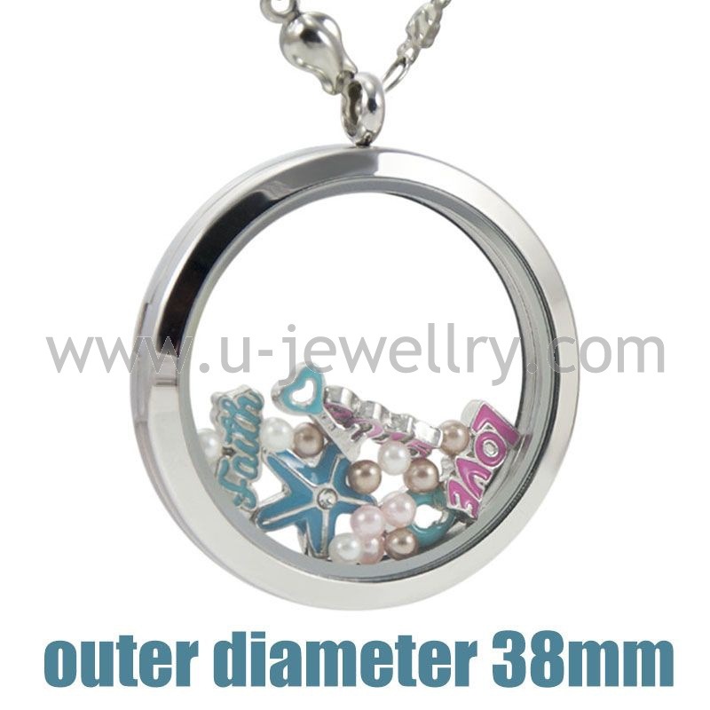 源头厂家可定制欧美饰品 floating lockets  不锈刚漂浮玻璃盒子|ru