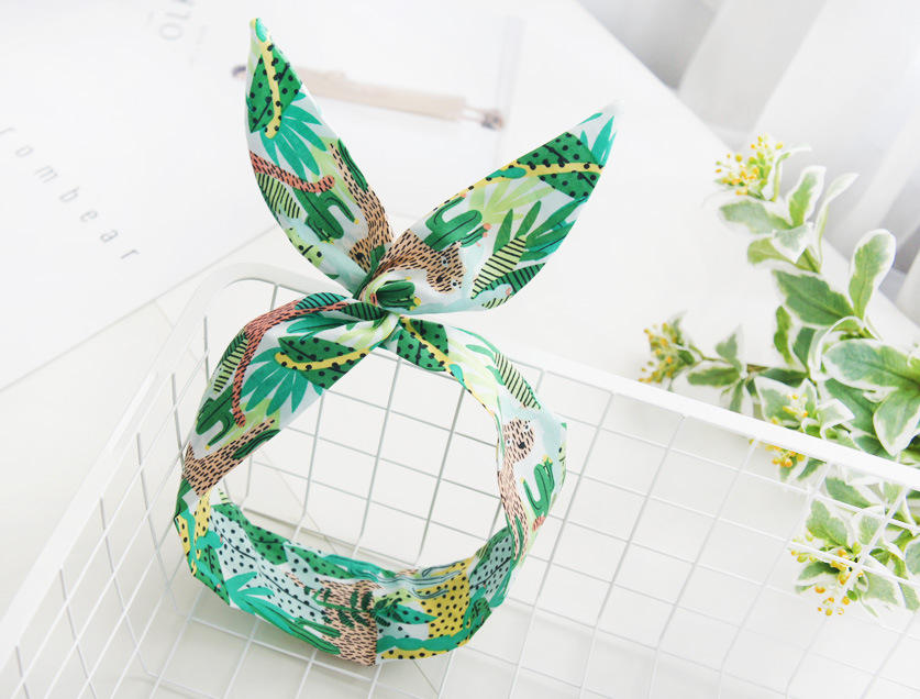 Retro Tropical Rainforest Rabbit Ears Hair Band Wholesale Nihaojewelry display picture 17