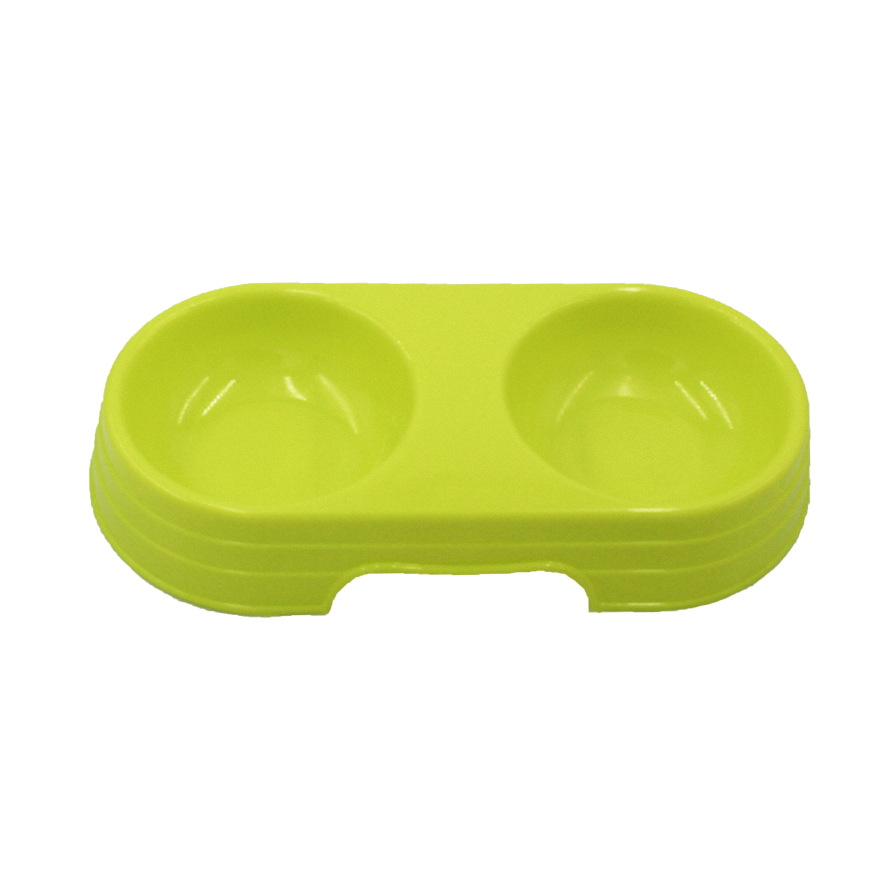 Mascota perro tazón color caramelo doble tazón para mascotas comiendo agua potable tazón de plástico tazón de comida para perros tazón de gato suministros para mascotas