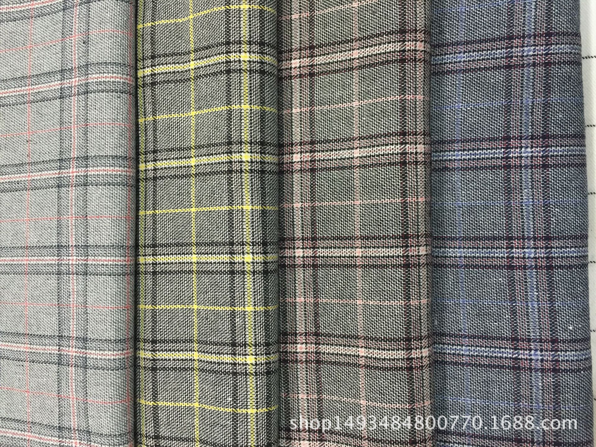 春秋新款21支色织梭织衬衫布学院风面料裙子衣服均可 现货