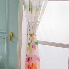 厂家直销窗纱 Ebay跨境爆款 蝴蝶纱玻璃印花窗纱 外贸窗帘 窗纱