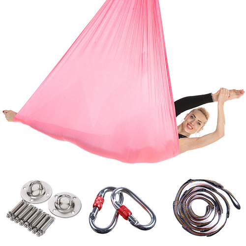 Wholesale Yoga Studio Gravity Aerial Yoga Swing Home Elastic Yoga Swing Rope Strap Elastic Satin