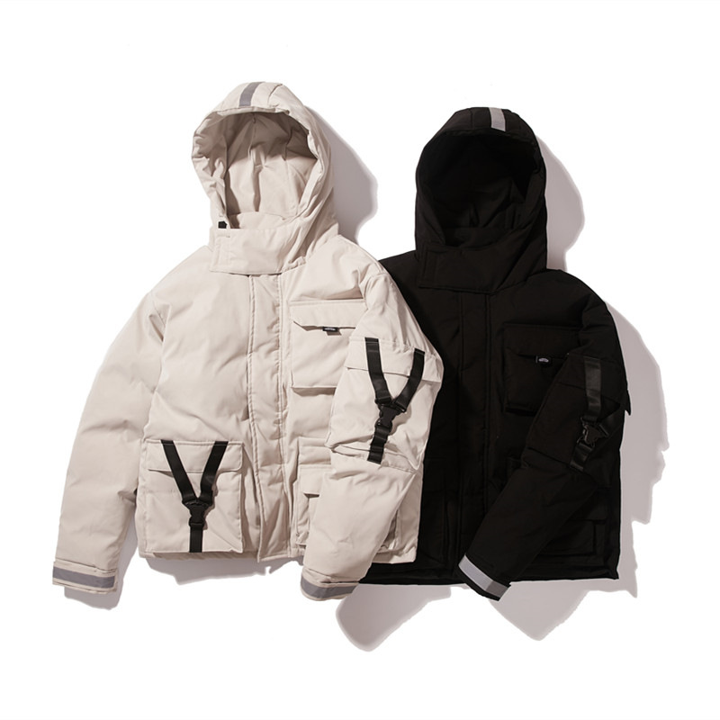 南夏乔装 原创国潮工装棉衣男2018冬季新款日系男装加厚连帽棉服|ru