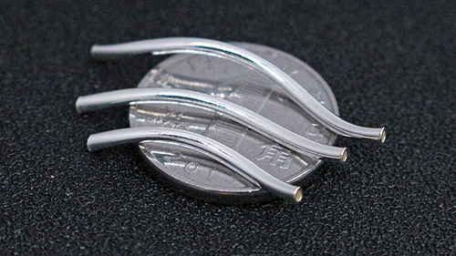 S925 sterling silver glossy S tube diy handmade hand and anklet beading material accessories 1.5mm plain silver tube S-shaped elbow