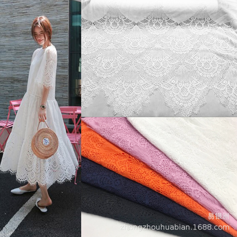 new pattern Cambodia Cut line Lace Fabric clothing Lace fabric Big wave Lace fabric Fabric wholesale goods in stock