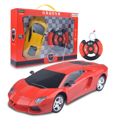 批發 1:24仿真跑車 兒童電動玩具二通遙控車 地攤方向盤禮品