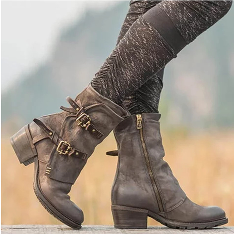 Bottes femme en PU artificiel - Ref 3355236 Image 8