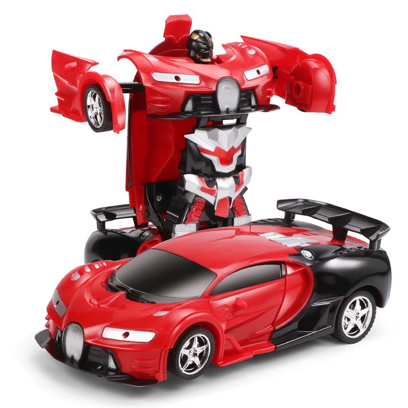 Bugatti Veyron de un solo clic Deformación de control remoto coche robot recargable eléctrico de juguete 4-6-12 años de edad juguete para niños