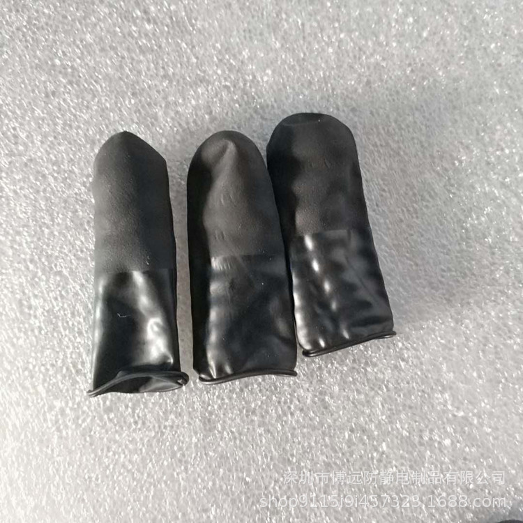Negro antiestático dedo manga negro antiestático esmerilado rizado dedo manga en stock venta al por mayor