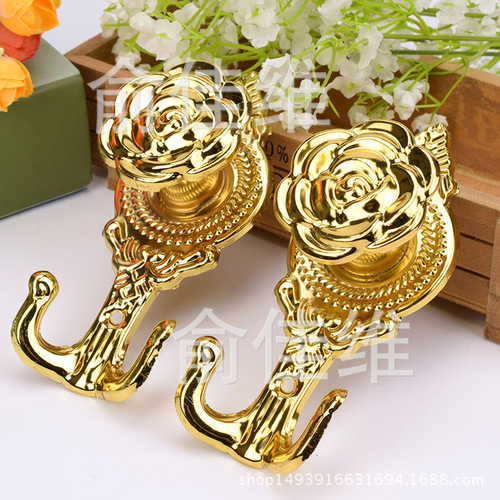 Factory direct sales Peony flower hooks Curtain straps and rope wall hooks Wall hooks and window decorations for metal hanging balls
