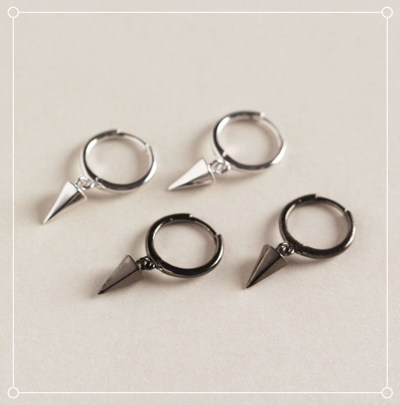 أقراط S925 من الفضة الإسترلينية هندسية سداسية الشكل على شكل مخروط للبيع بالجملة Nihaojewelry display picture 1
