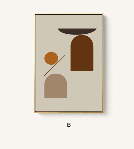 Modern Minimalist Living Room Decor Abstract Geometric Framed Wall Art Nordic Fresh Style Painting for Restaurant