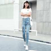 夏春秋季牛仔长裤女装韩版 街头潮人百搭新款弹力显瘦铅笔裤