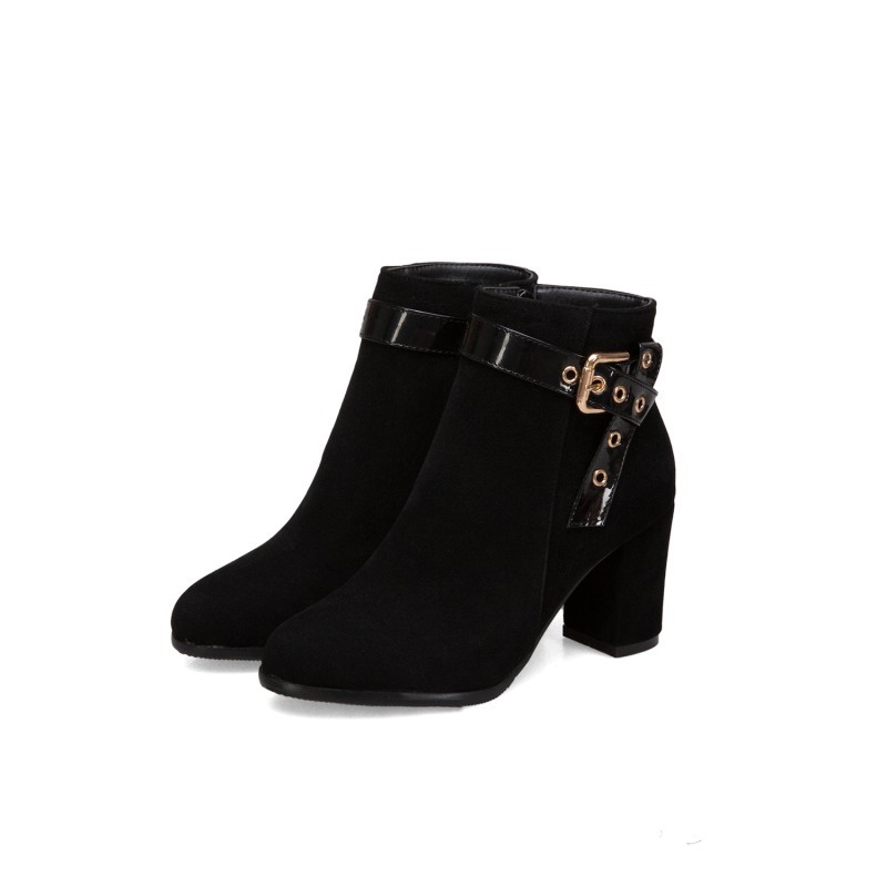 Suede High Heel Ankle Boots 9