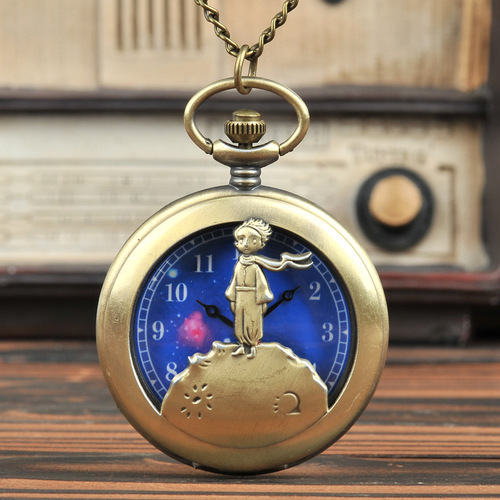 Retro hollow red scarf little prince pocket watch starry sky prince pocket watch little boy pocket watch manufacturer wholesale 1020