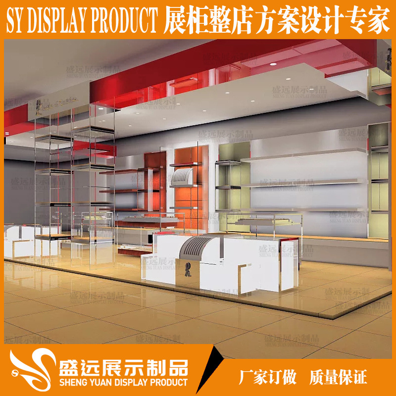 鞋子展示高柜 精品高柜 盛远厂家定制木质烤漆陈列高柜铁艺展示架