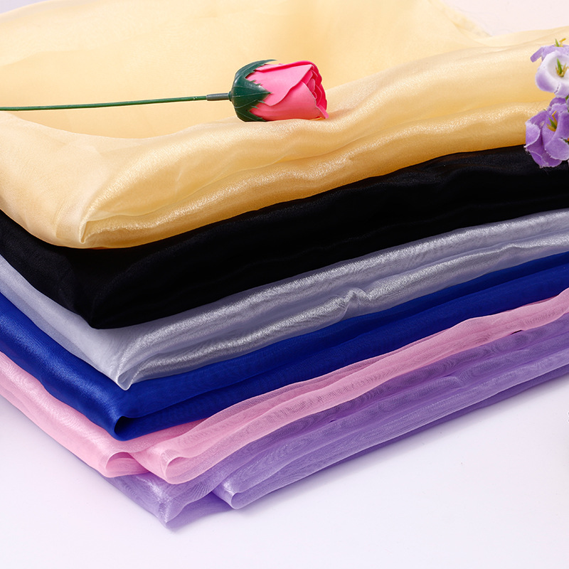 欧根纱三根纱布料  舞台服饰童装裙子婚纱礼服用布面料 纱布面料