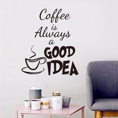 Manufacturer wholesale customized foreign trade new coffee cup carved wall stickers living room bedroom decorative painting