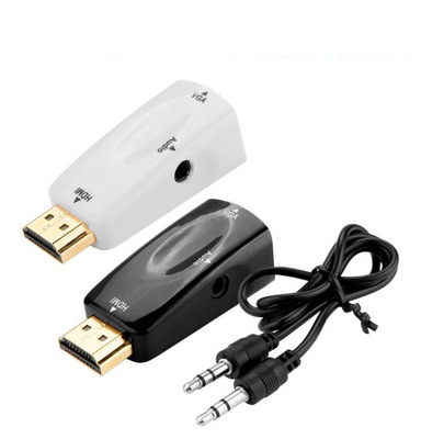 跨境爆款 高清HDMI TO VGA转换器 hdmi转vga带音频转接头