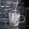 High borosilized glass double -layer glass glass thermal insulation transparent Mark cup coffee cup creative beer glass fruit juice cup