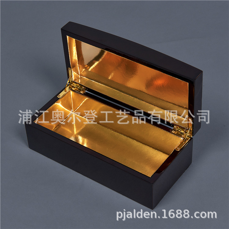 Customized essential oil wooden boxes, retro wooden box packaging boxes for bird's nest and sea cucumber, processing and customization, black matte wooden boxes, tea boxes detail image 1