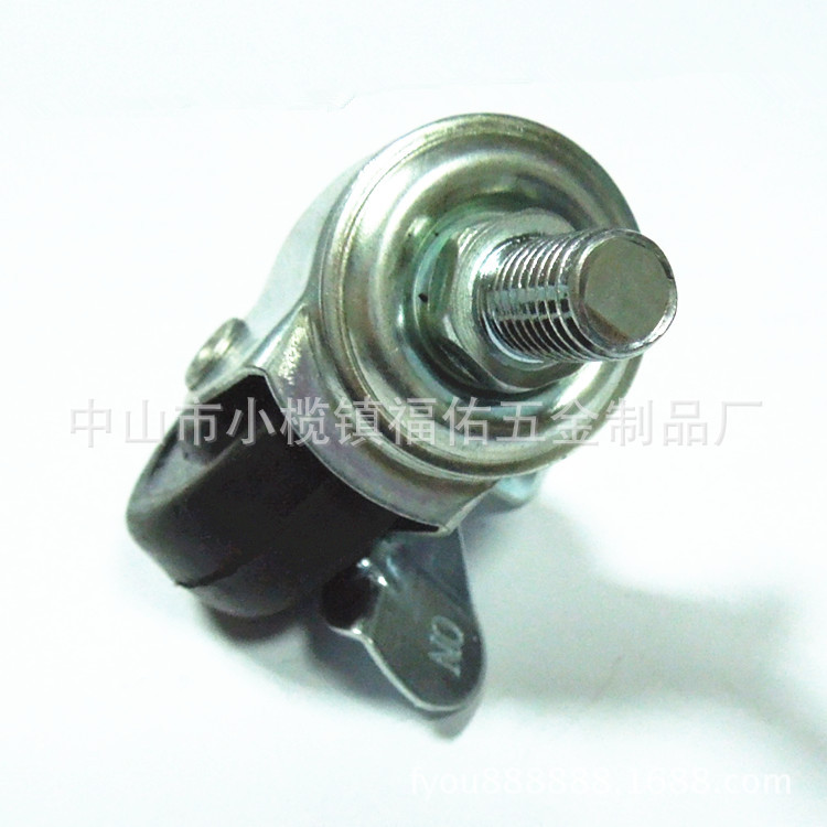 工业静音推车万向轮带刹车橡胶轮 4寸重型脚轮拖车手架轮子 金脚