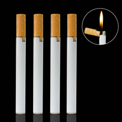 Mini Personalized Metal Cigarette Shaped Creative Sandpaper Flame Inflate Lighter Smoking Accessories Direct Selling Machine