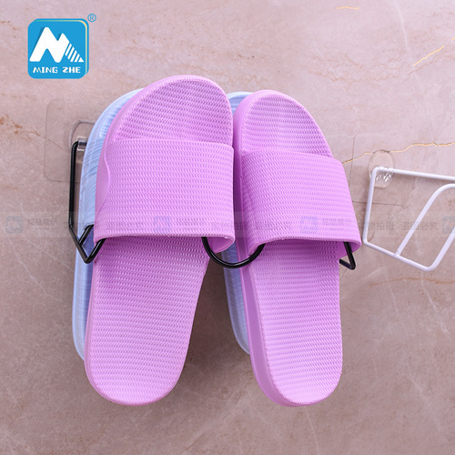 Mingzhe Iron Art Slippers Rack Double Layer Bathroom Face Plate Rack DIY Shoe Holder Wall Mounted Shoe Storage Rack for Home